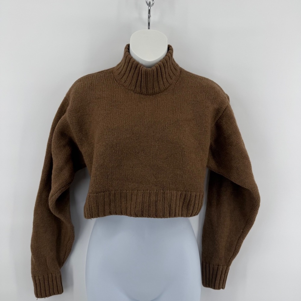 Wilfred‎ Sweater Women's Small Brown Cropped Turtleneck  Cozy Knit